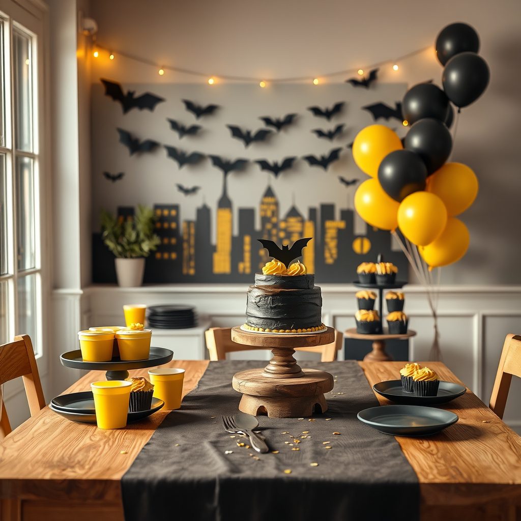 Batman Doğum Günü Teması ile Koyu Tonlarda Eğlenceli Kutlama